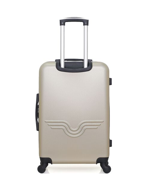 Lot de 2 - Valise weekend et valise cabine 4 roues simples Brooklyn beiges - M/XXS