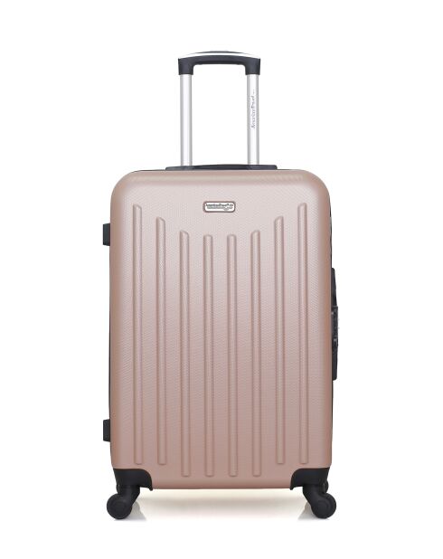 Lot de 2 - Valise weekend et valise cabine 4 roues simples Brooklyn rose doré - M/XXS