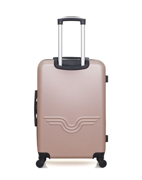 Lot de 2 - Valise weekend et valise cabine 4 roues simples Brooklyn rose doré - M/XXS