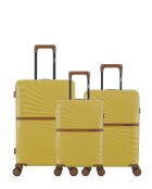 3er-Set — Wochenendkoffer und 2 Kabinenkoffer mit 4 Rollen, doppeltes Oakland Honey — M/S/XS