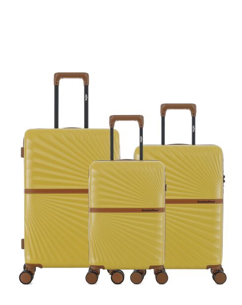 Lot de 3 - Valise weekend et 2 valises cabine 4 roues doubles Oakland miel - M/S/XS