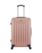 Lot de 3 - Valise weekend et 2 valises cabine 4 roues simples Brooklyn rose doré - M/S/XXS