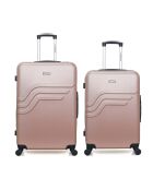 Lot de 2 - Valise grand format et valise weekend Queens rose doré - L/M
