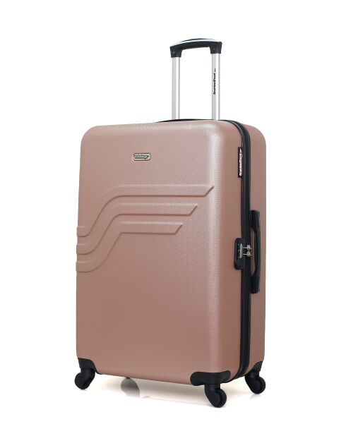 Lot de 2 - Valise grand format et valise weekend Queens rose doré - L/M