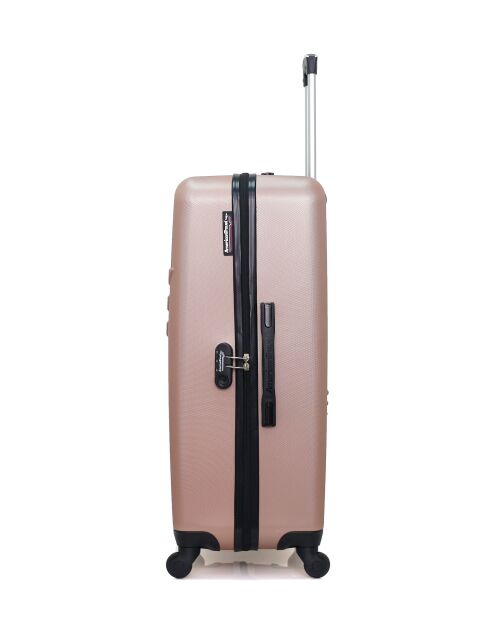 Lot de 2 - Valise grand format et valise weekend Queens rose doré - L/M