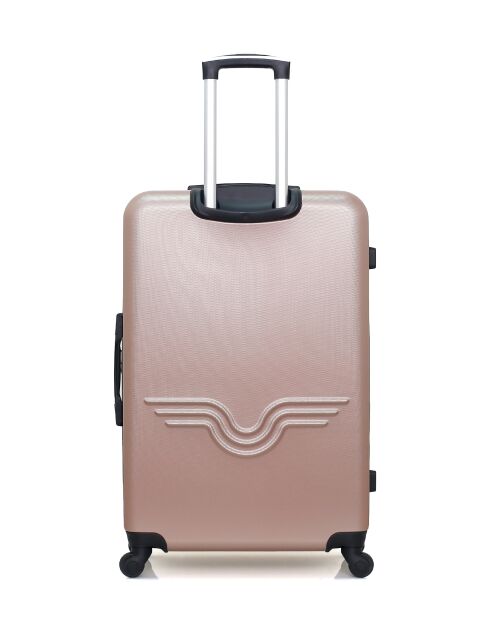 Lot de 2 - Valise grand format et valise weekend Queens rose doré - L/M