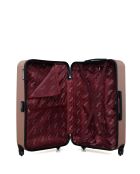Lot de 2 - Valise grand format et valise weekend Queens rose doré - L/M
