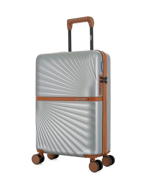 Valise Cabine S 4 roues doubles Oakland grise - 38,5x58,5x20 cm
