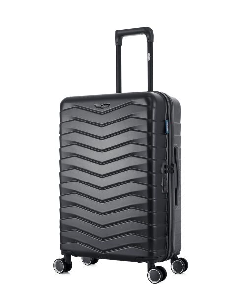 Valise Moyen Séjour M 4 roues doubles Seattle noire - 42,5x66x26 cm