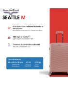 Valise Moyen Séjour M 4 roues doubles Seattle noire - 42,5x66x26 cm