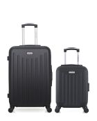 Set di 2 - Valigia da weekend nera singola Brooklyn a 4 ruote e valigia da cabina - M/XXS