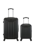 Set di 2 - Valigia da weekend nera singola Brooklyn a 4 ruote e valigia da cabina - M/XXS