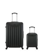Set di 2 - Valigia grande nera Brooklyn e valigia cabina a ruota singola a 4 ruote - L/XXS