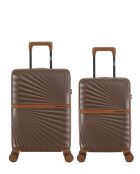 Lot de 2 valises cabine 4 roues doubles Oakland chocolat - S/XS