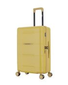 Valise Moyen Séjour M 4 roues doubles Cleveland jaune crème - 42,5x66x25 cm