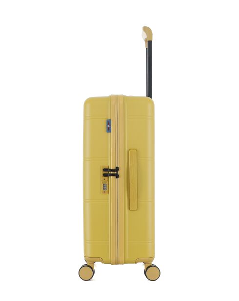 Valise Moyen Séjour M 4 roues doubles Cleveland jaune crème - 42,5x66x25 cm