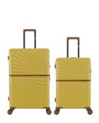 Set di 2 - Valigia grande Oakland Honey e valigia da weekend con 4 ruote doppie - L/M