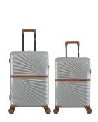 Lot de 2 - Valise weekend et valise cabine 4 roues doubles Oakland grises - M/S