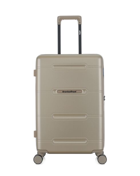Lot de 2 - Valise weekend et valise cabine 4 roues doubles Cleveland beiges - M/XS