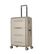 Lot de 2 - Valise weekend et valise cabine 4 roues doubles Cleveland beiges - M/XS