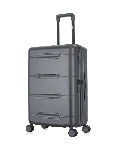 Lot de 2 - Valise weekend et valise cabine 4 roues doubles Cleveland gris foncé - M/S