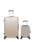 Set di 2 - Valigia grande e valigia cabina singola a 4 ruote Brooklyn beige - L/XXS