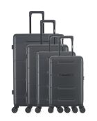Lot de 4 valises 4 roues doubles Cleveland-O gris foncé - L/M/S/XS