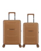 Lot de 2 valises cabine 4 roues doubles Cleveland brun clair - S/XS