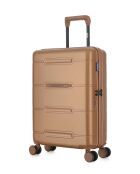 Lot de 2 valises cabine 4 roues doubles Cleveland brun clair - S/XS