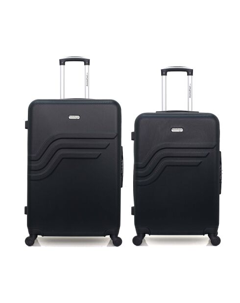 Lot de 2 - Valise grand format et valise weekend Queens noires - L/M