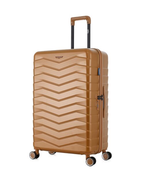 Lot de 3 - Valise grand format, valise weekend et valise cabine 4 roues doubles Seattle bronze - L/M/S