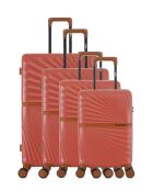 Lot de 4 valises 4 roues doubles Oakland-O terracotta - L/M/S/XS