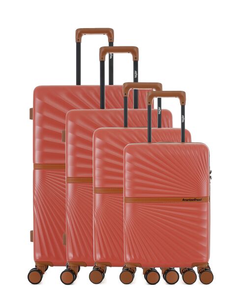 Lot de 4 valises 4 roues doubles Oakland-O terracotta - L/M/S/XS