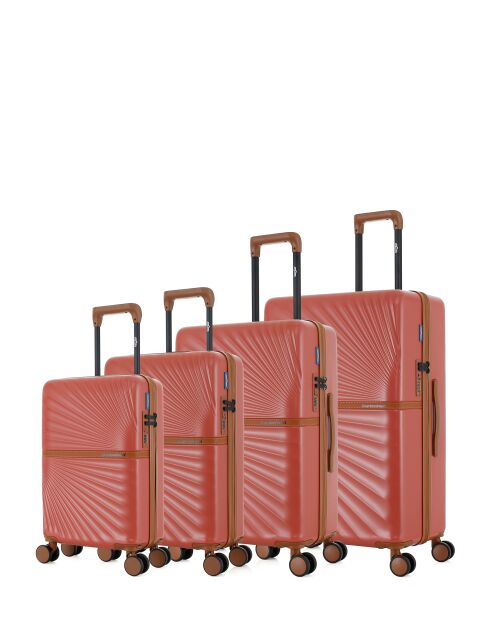Lot de 4 valises 4 roues doubles Oakland-O terracotta - L/M/S/XS