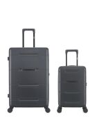 2er-Set — dunkelgrauer großer Cleveland-Koffer und 4-Rad-Doppelkabinenkoffer — L/XS