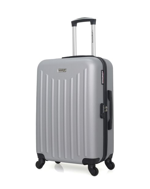 3er-Set — Wochenendkoffer und 2 graue Brooklyn-Allrad-Kabinenkoffer — M/S/XXS