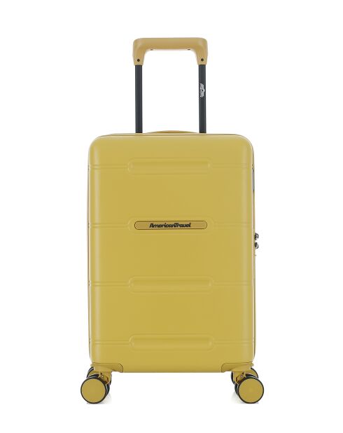 Valise Cabine XS 4 roues doubles Cleveland jaune crème - 35x55x19 cm