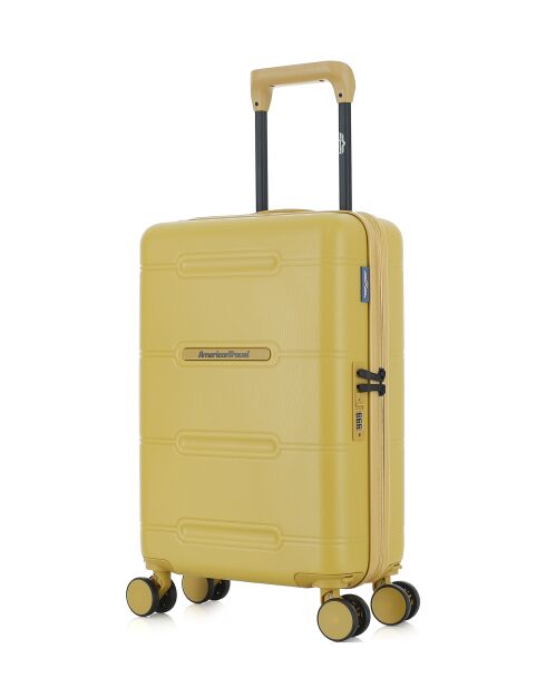 Valise Cabine XS 4 roues doubles Cleveland jaune crème - 35x55x19 cm