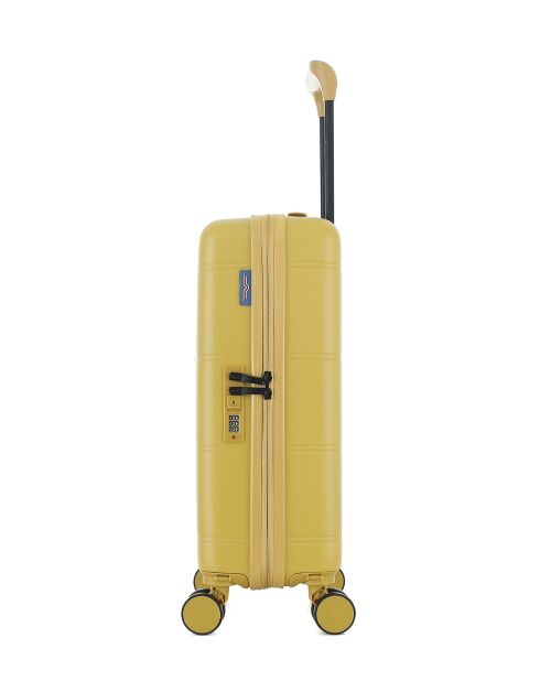 Valise Cabine XS 4 roues doubles Cleveland jaune crème - 35x55x19 cm