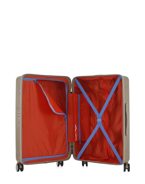 Valise Moyen Séjour M 4 roues doubles Cleveland beige - 42,5x66x25 cm