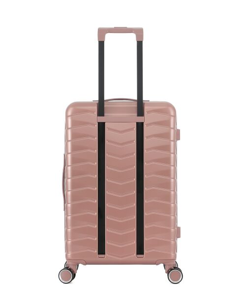 Valise Moyen Séjour M 4 roues doubles Seattle rose doré - 42,5x66x26 cm