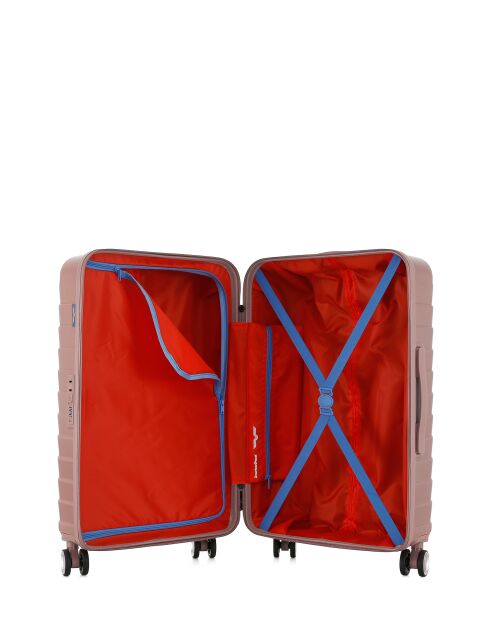 Valise Moyen Séjour M 4 roues doubles Seattle rose doré - 42,5x66x26 cm