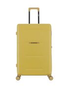 Lot de 2 - Valise grand format et valise cabine 4 roues doubles Cleveland jaune crème - L/XS