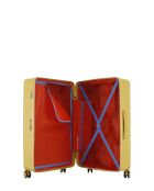 Lot de 2 - Valise grand format et valise cabine 4 roues doubles Cleveland jaune crème - L/XS