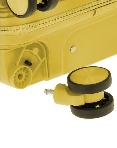 Lot de 2 - Valise grand format et valise cabine 4 roues doubles Cleveland jaune crème - L/XS