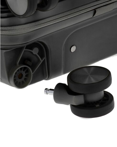 Lot de 3 - Valise weekend et 2 valises cabine 4 roues doubles Cleveland noires - M/S/XS