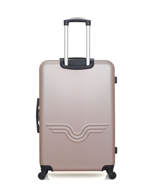 Lot de 2 - Valise grand format et valise cabine 4 roues simples Brooklyn rose doré - L/XXS