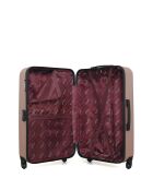 Lot de 2 - Valise grand format et valise cabine 4 roues simples Brooklyn rose doré - L/XXS