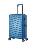 Valise Moyen Séjour M 4 roues doubles Seattle bleu argenté - 42,5x66x26 cm