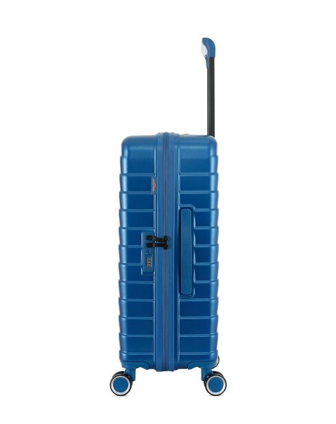 Valise Moyen Séjour M 4 roues doubles Seattle bleu argenté - 42,5x66x26 cm